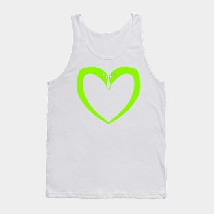 Worm On A String Heart Green Tank Top